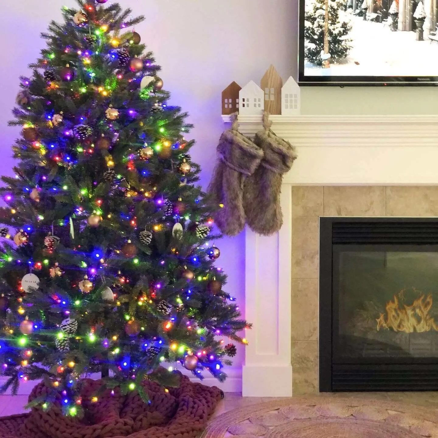 12-Foot King Fraser Fir Artificial Christmas Tree with 2300 Warm White and Multi-Color LED Lights - Perfect for Holiday Decorating!