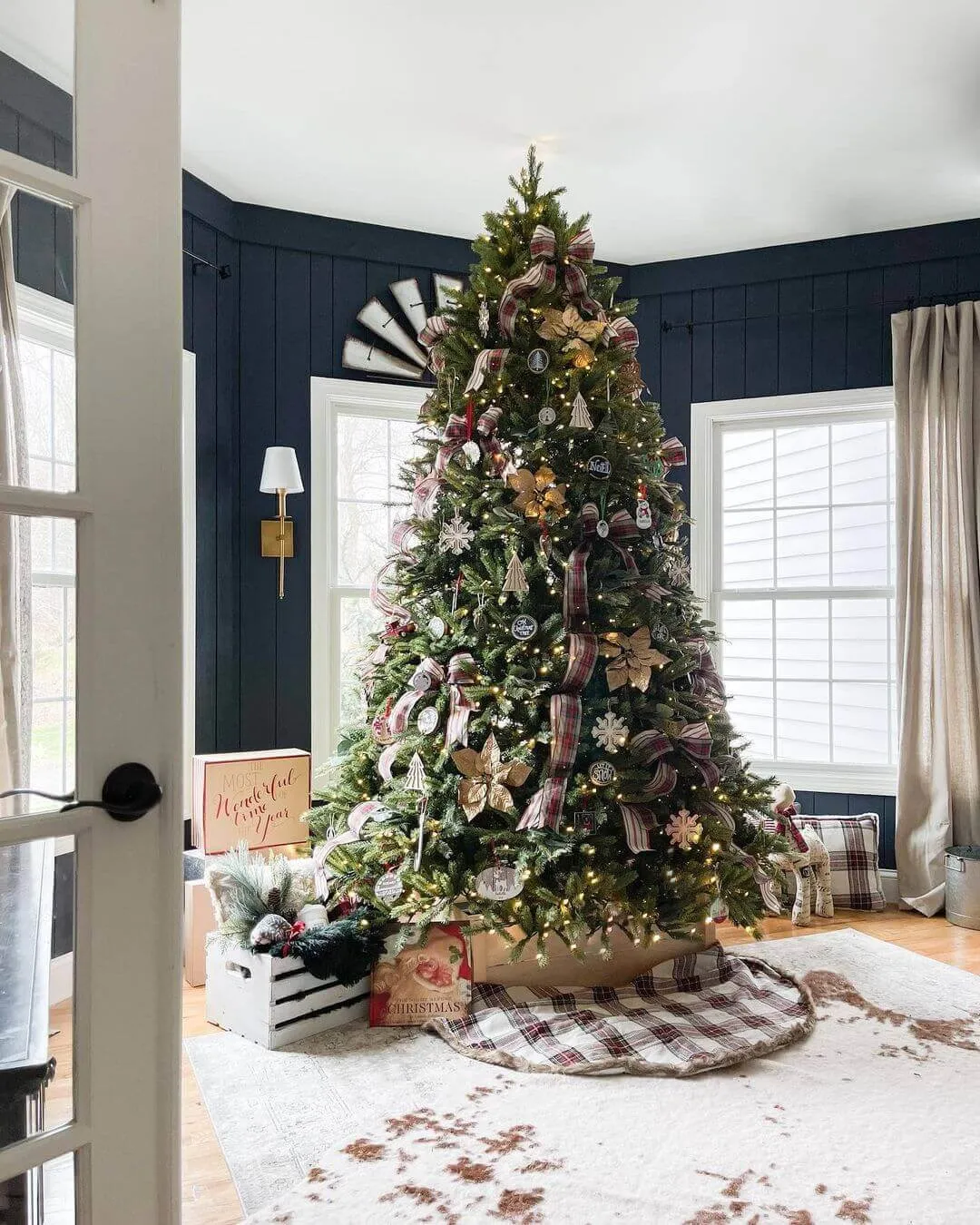 12-Foot King Fraser Fir Artificial Christmas Tree with 2300 Warm White and Multi-Color LED Lights - Perfect for Holiday Decorating!