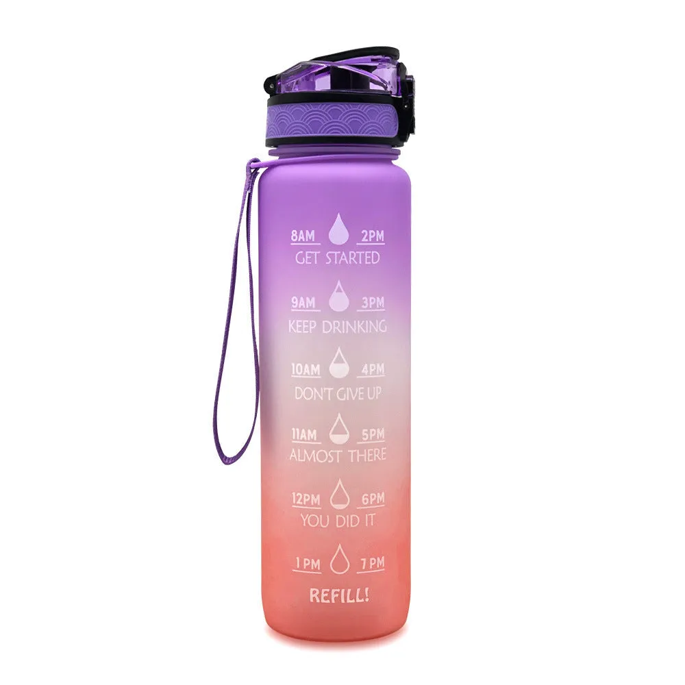 1L Tritan Water Bottle With Time Marker Bounce Cover Motivational Water Bottle Cycling Leakproof Cup For Sports Fitness Bottles