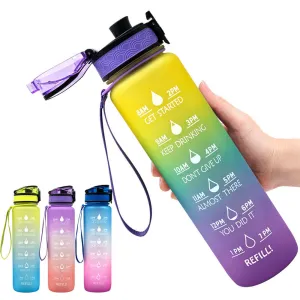 1L Tritan Water Bottle With Time Marker Bounce Cover Motivational Water Bottle Cycling Leakproof Cup For Sports Fitness Bottles