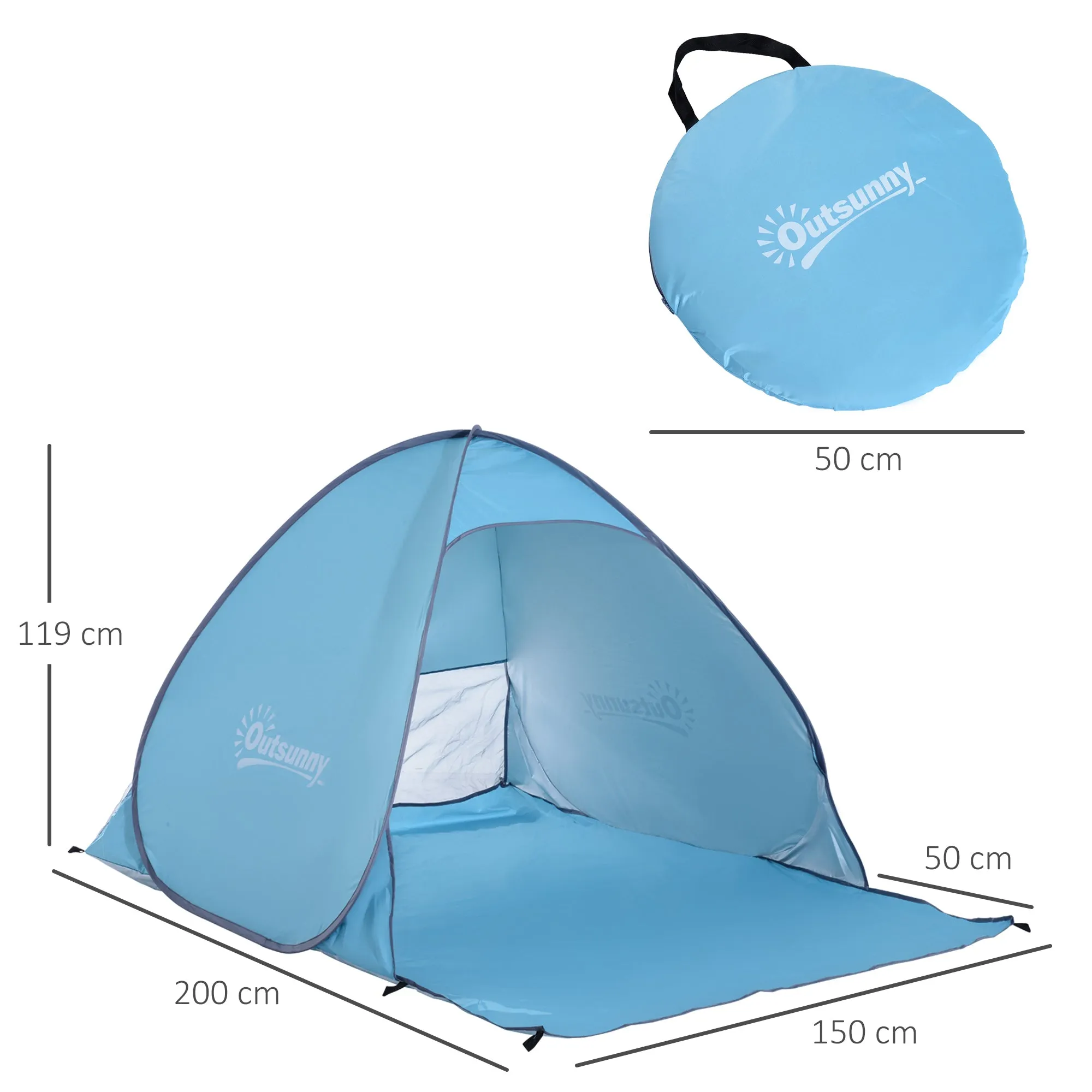 2 Person Pop Up UV Shelter Shade-Blue