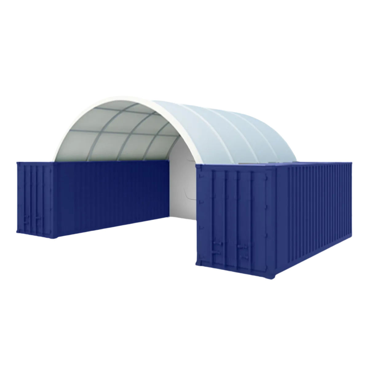 20x20 ft Container Shelter with Closed Back Panel