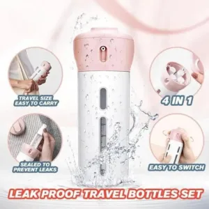 4 in 1 Travel Dispenser Bottle Sets, Leakproof Glow 4 in one Travel Dispenser,prevents leaks cosmetic bottle when on the move and is suitable for all liquids, lotions, and creams.