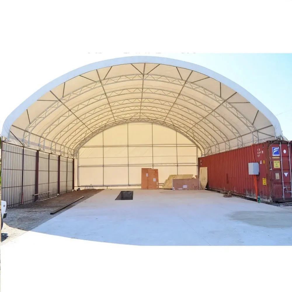 40x40x15 ft Container Shelter with Closed Back Panel