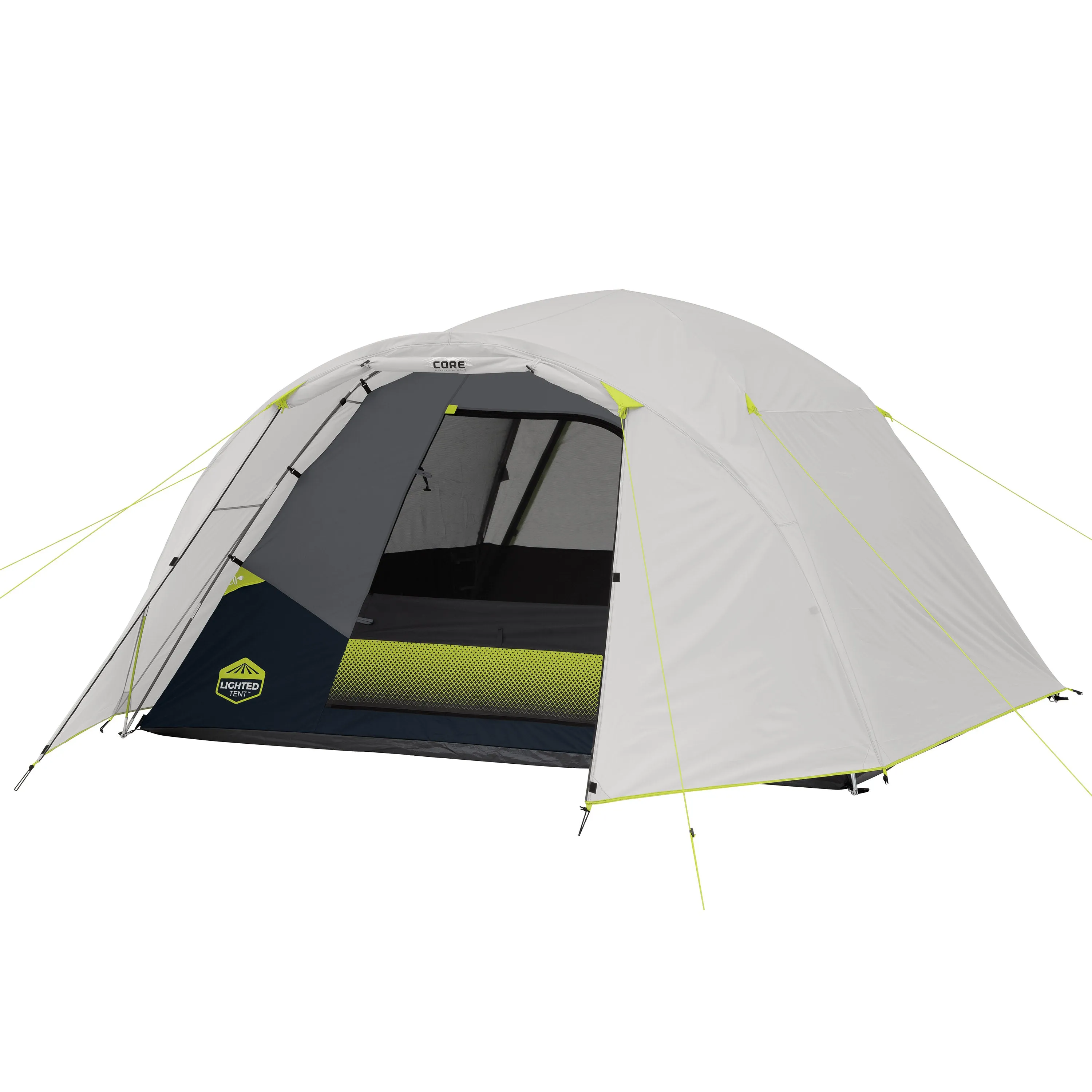 6 Person Lighted Dome Tent with Full Rainfly 10' x 9'