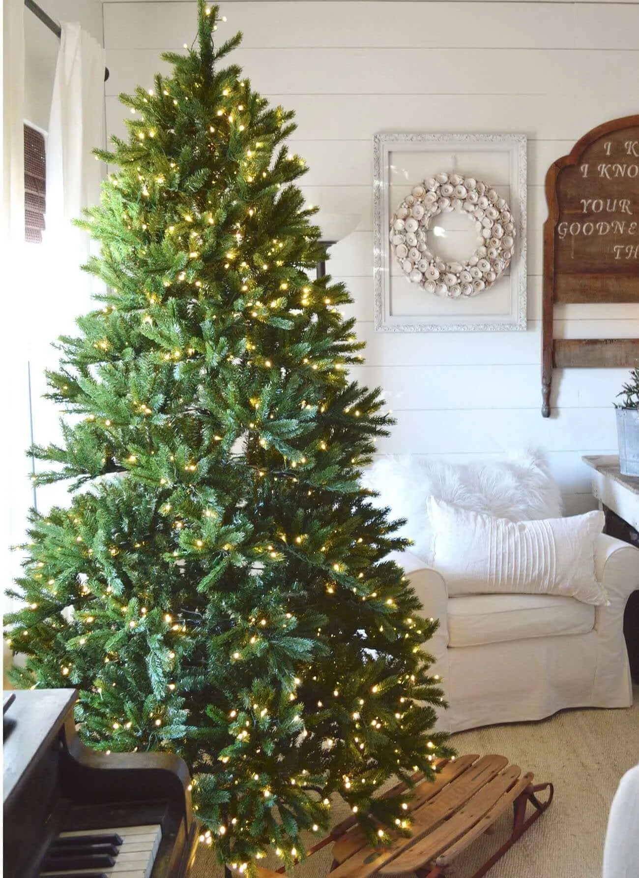 6.5' King Fraser Fir Artificial Christmas Tree with 750 Warm White LED Lights