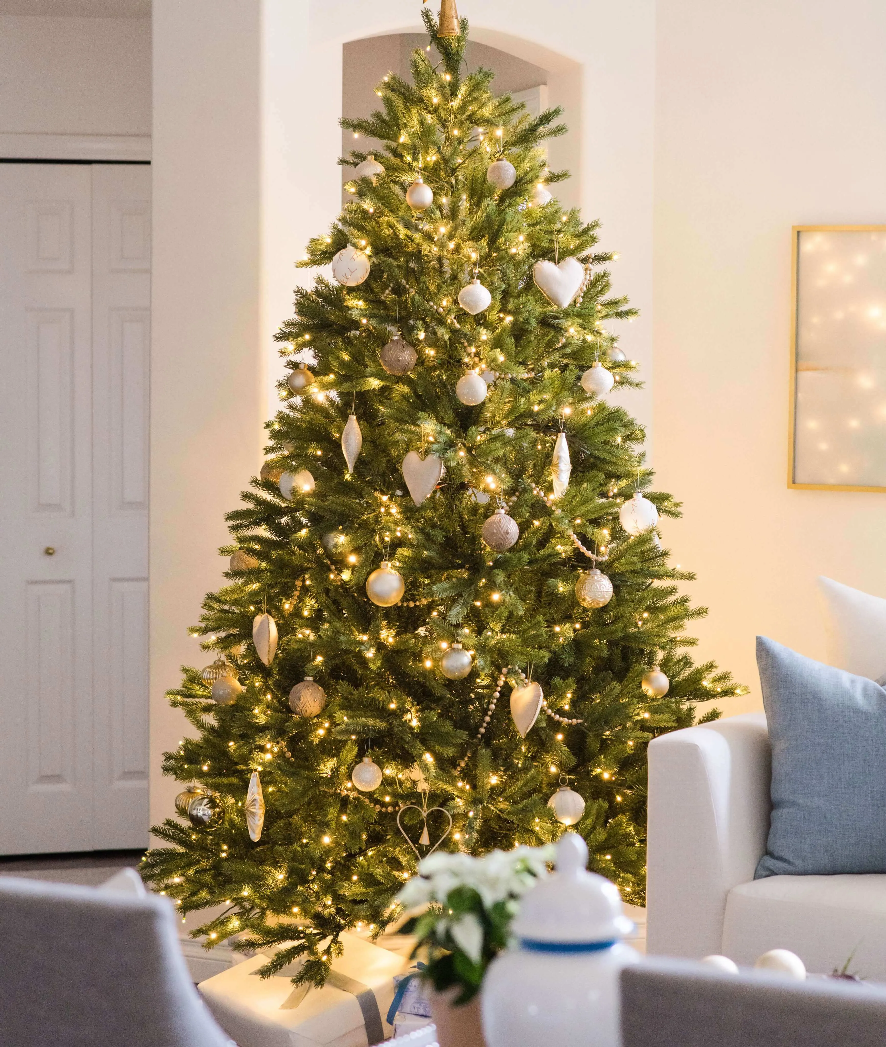 6.5' King Fraser Fir Artificial Christmas Tree with 750 Warm White LED Lights