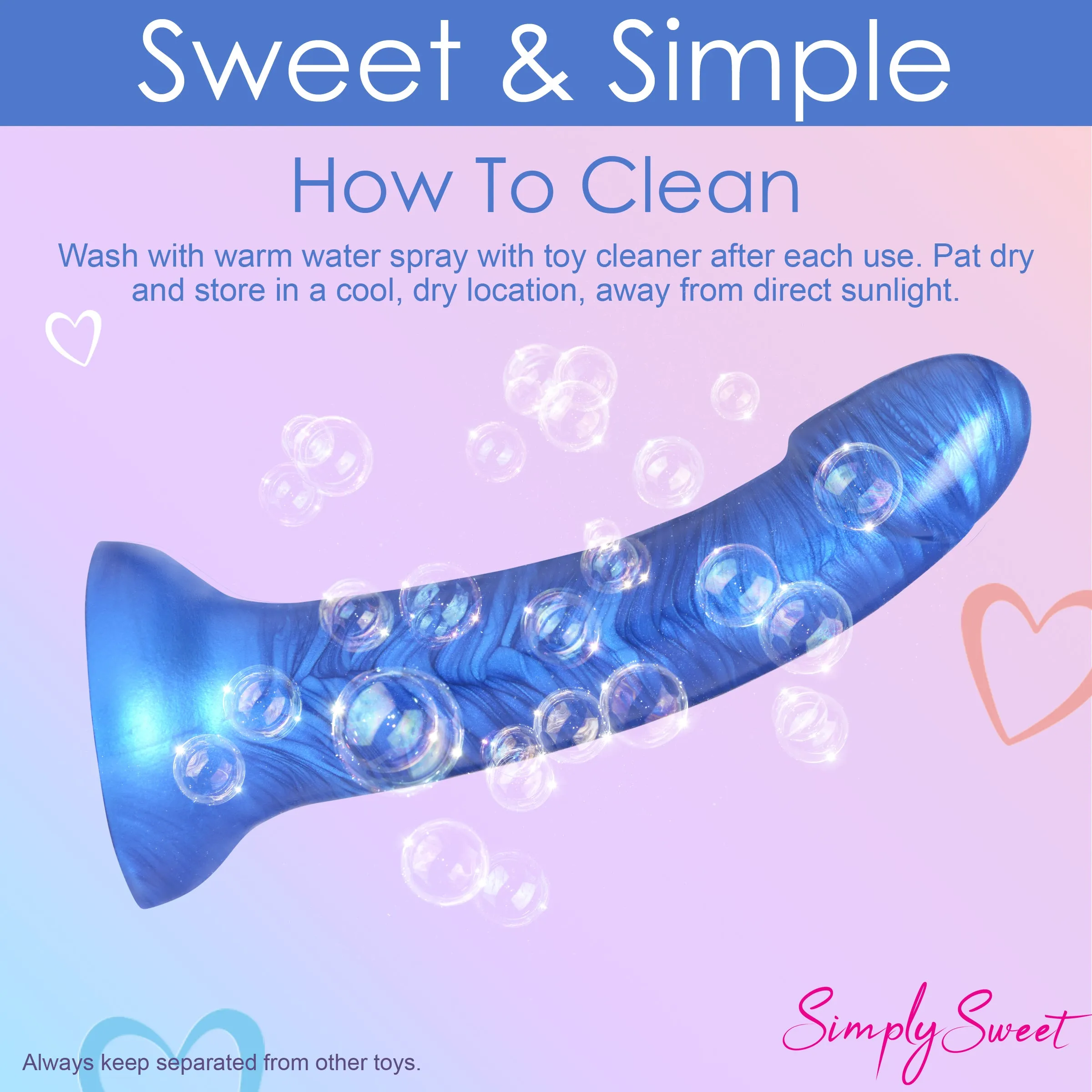 7" Metallic Silicone Dildo - Blue