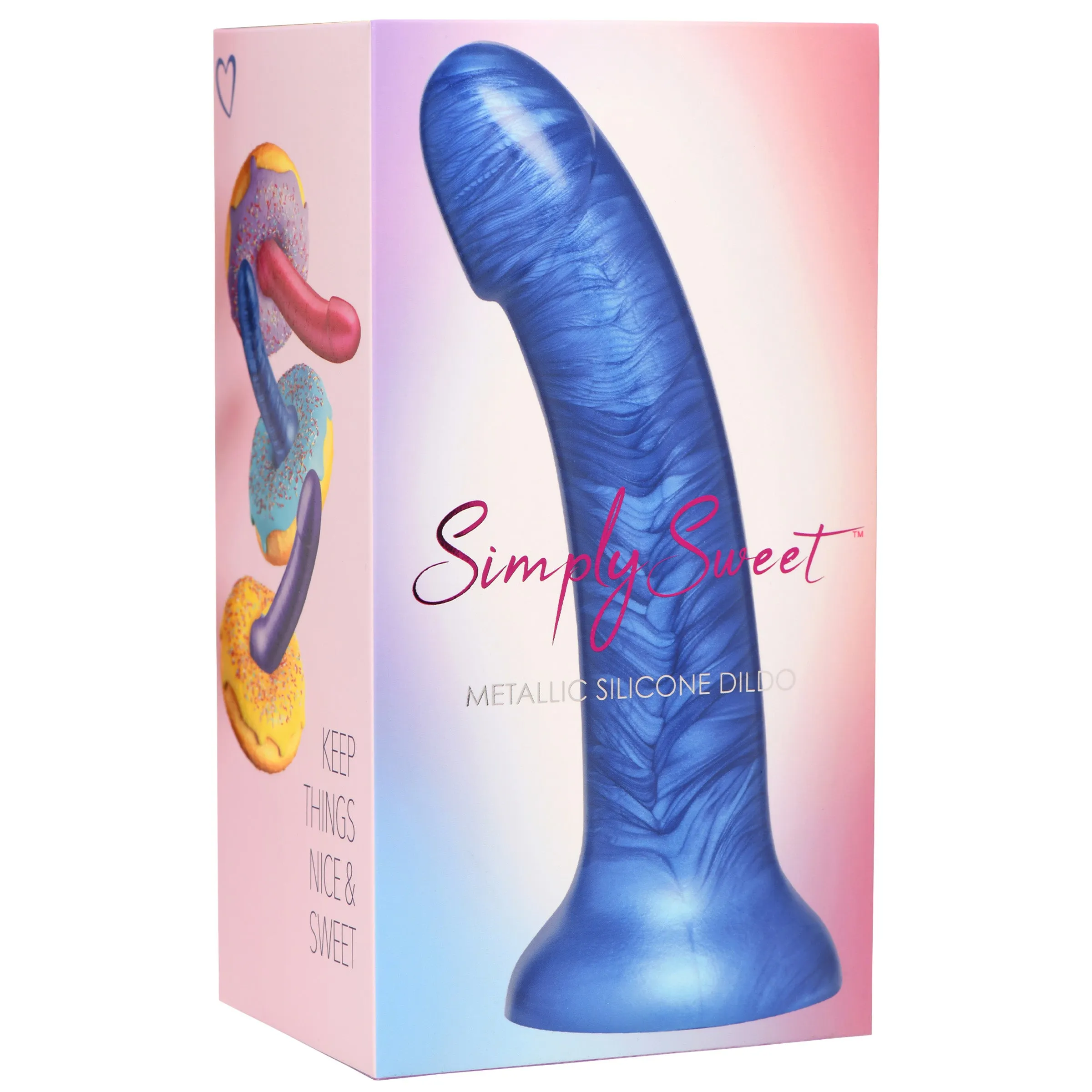 7" Metallic Silicone Dildo - Blue