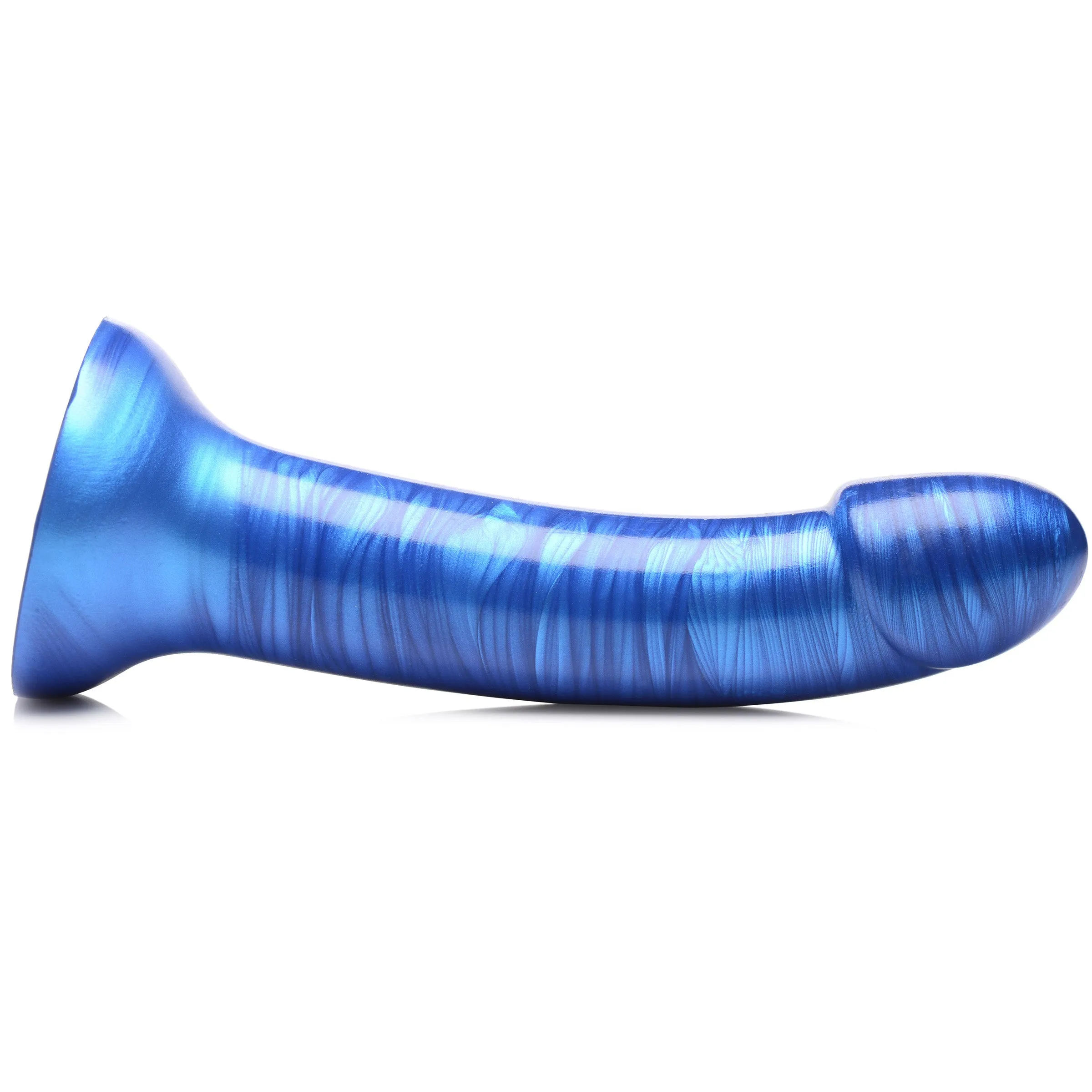 7" Metallic Silicone Dildo - Blue