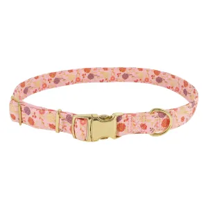 Accent Metallic Adjustable Dog Collar Pink Floral Small/Med