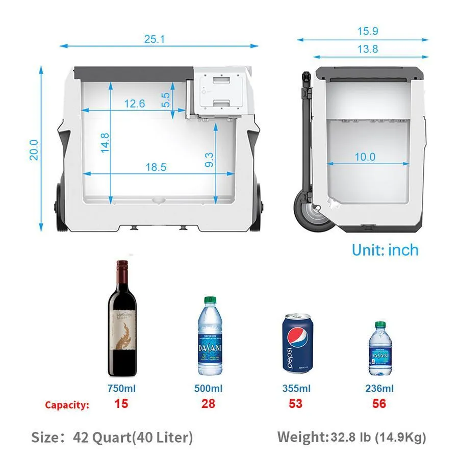 ACOPOWER LionCooler X30A Combo, 32 Quarts Solar Freezer & Extra 173Wh