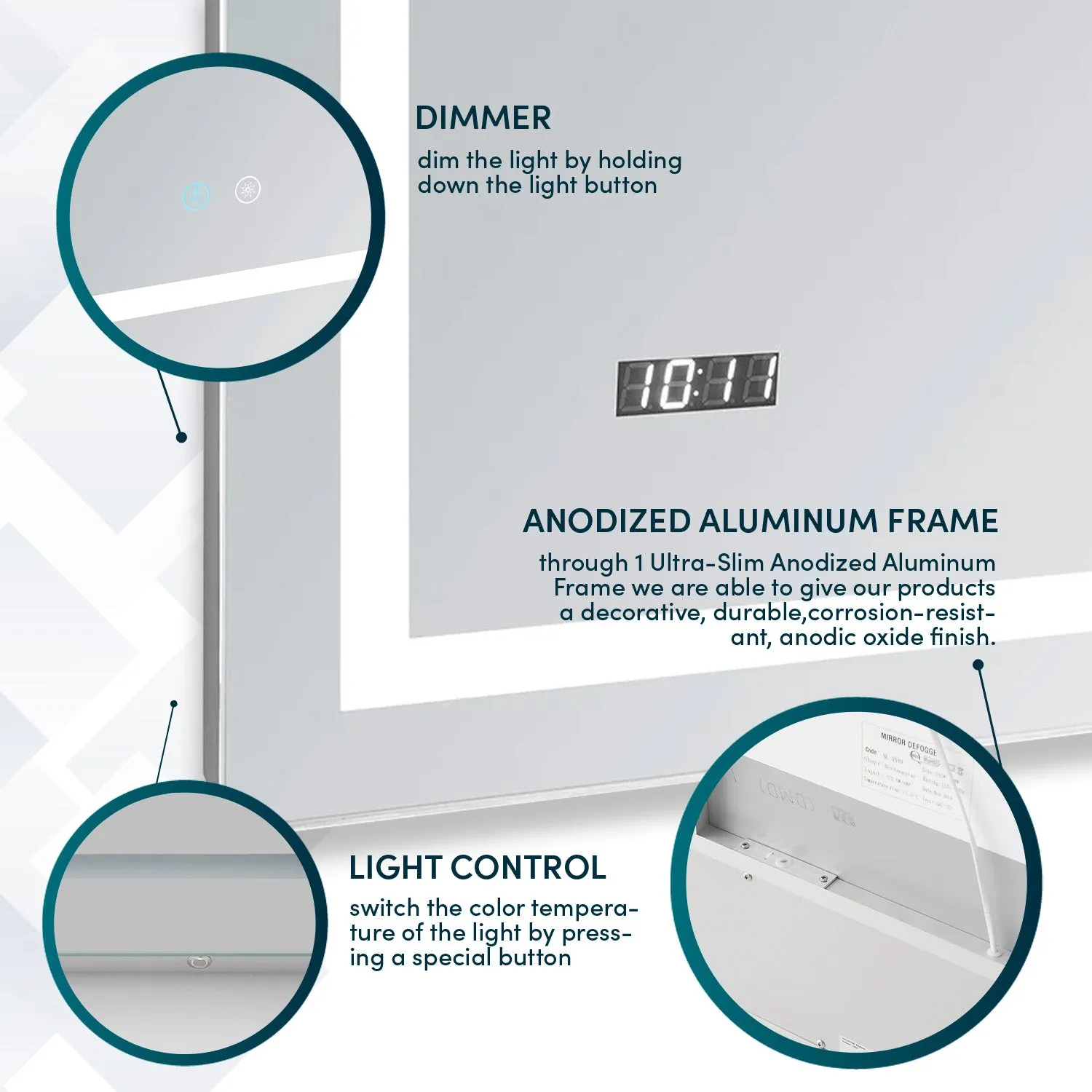 Aquadom Daytona 24x30 LED Lighted Bathroom Mirror