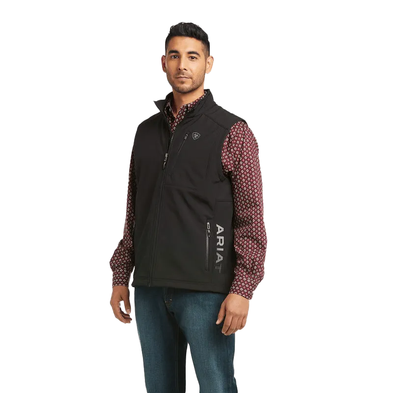 Ariat Men's Logo 2.0 Patriot Black Softshell Vest