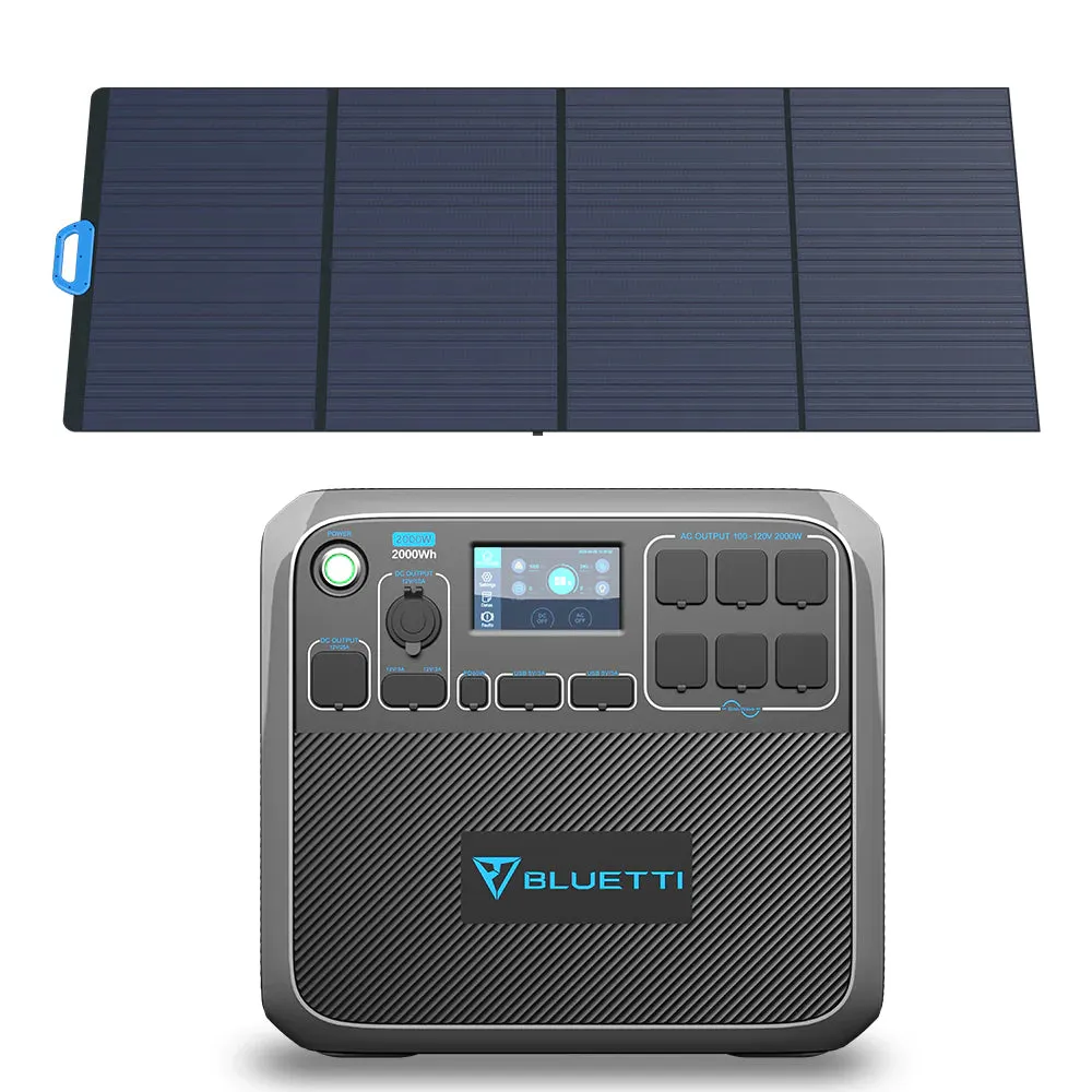 BLUETTI AC200P Portable Power Station   PV350 Solar Panel | 2,000W 2,000Wh