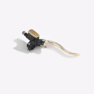 DELUXE LINE BRAKE MASTER CYLINDER 14mm (9/16”) BLACK ALUMINUM & BRASS (polish)