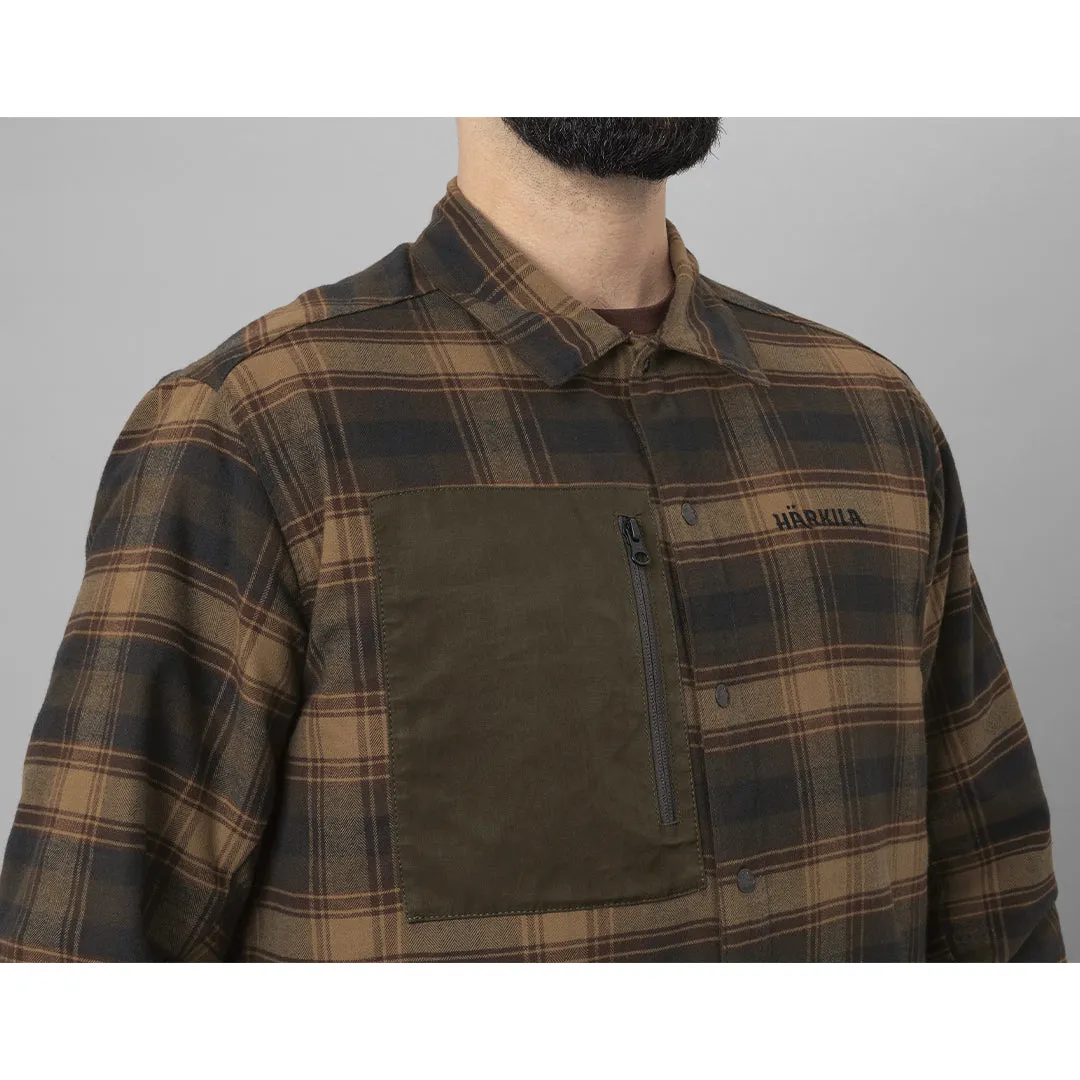 Eirik Reversible Shirt Jacket - Dark Warm Olive/Burgundy by Harkila