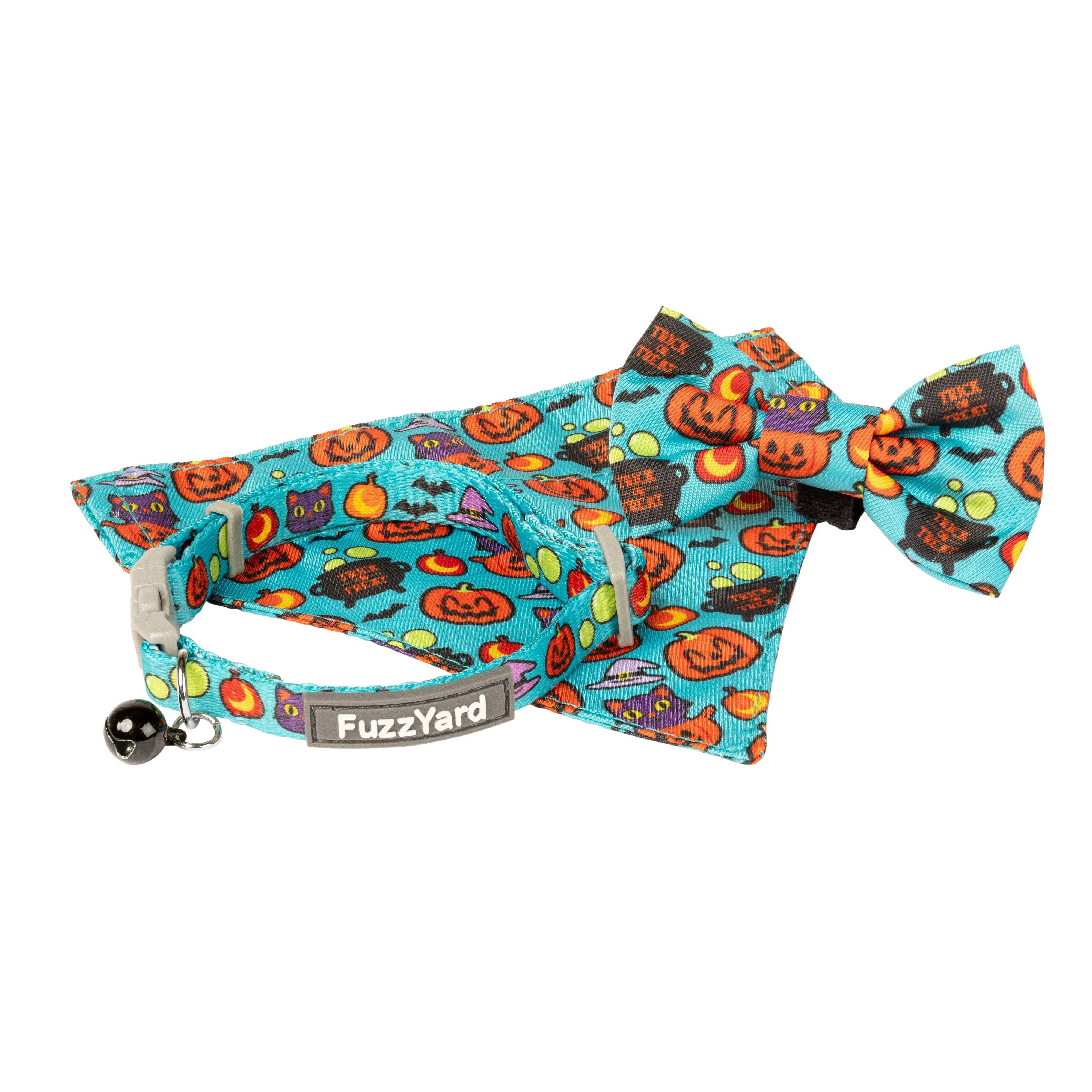 FuzzYard Halloween Cat Bow Tie Collar and Bandana Set 3 Pack