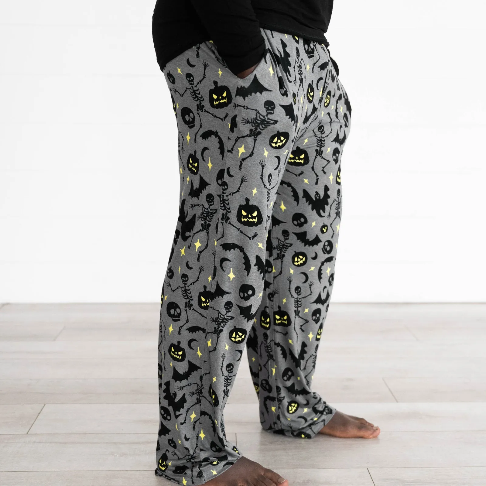 Gray Glowing Ghouls Men's Pajama Pants