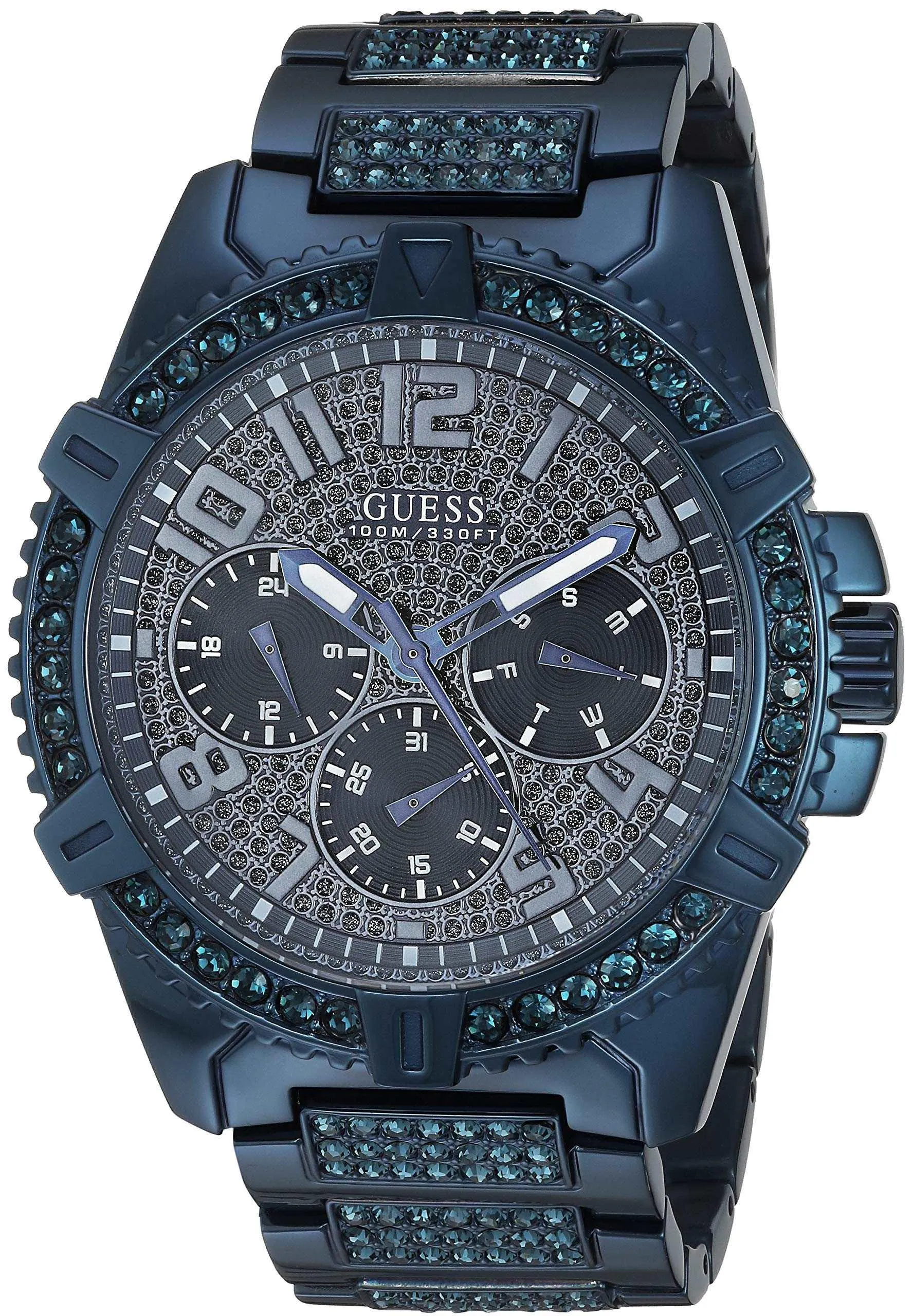 Guess 48MM Crystal Embellished Watch.