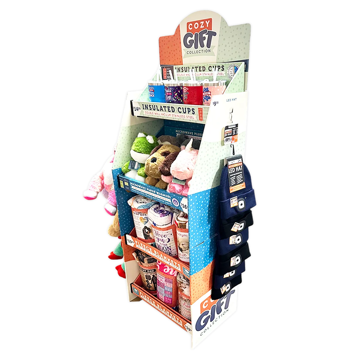 Hug 'N Sip Cup Plush Assortment Floor Display - 38 Pieces Per Retail Ready Display 88565