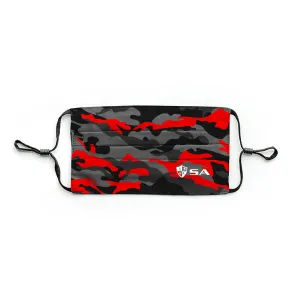 Kids Face Mask in Red Military Camo