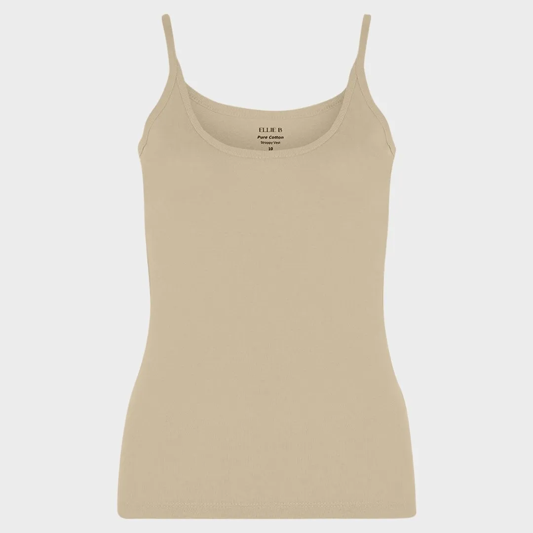 Ladies Essential Spaghetti Vest Stone