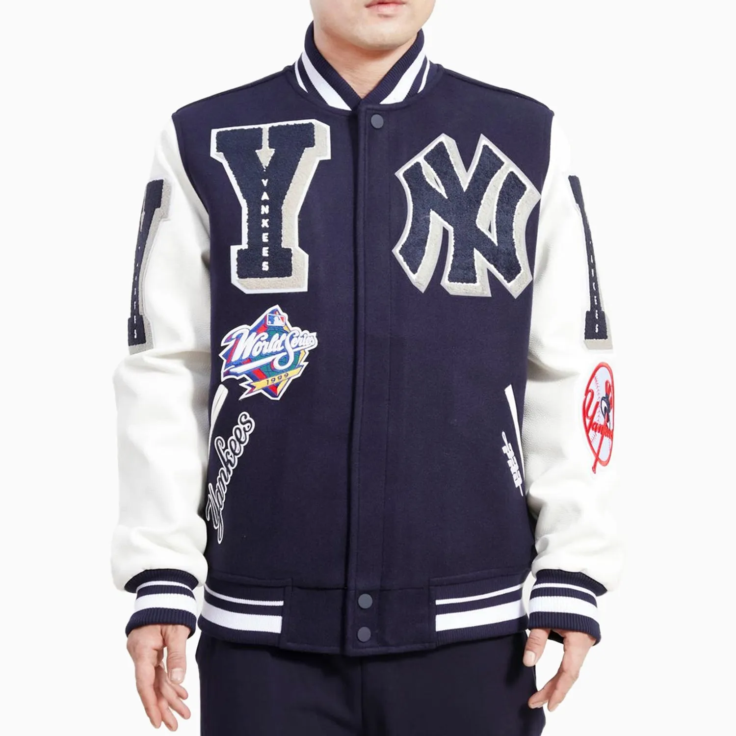 Men's New York Yankees Mash Up Varsity Satin Jacket