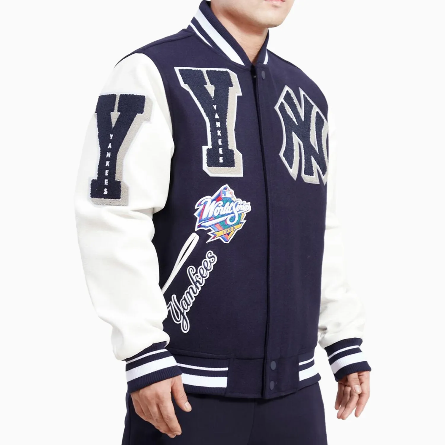 Men's New York Yankees Mash Up Varsity Satin Jacket