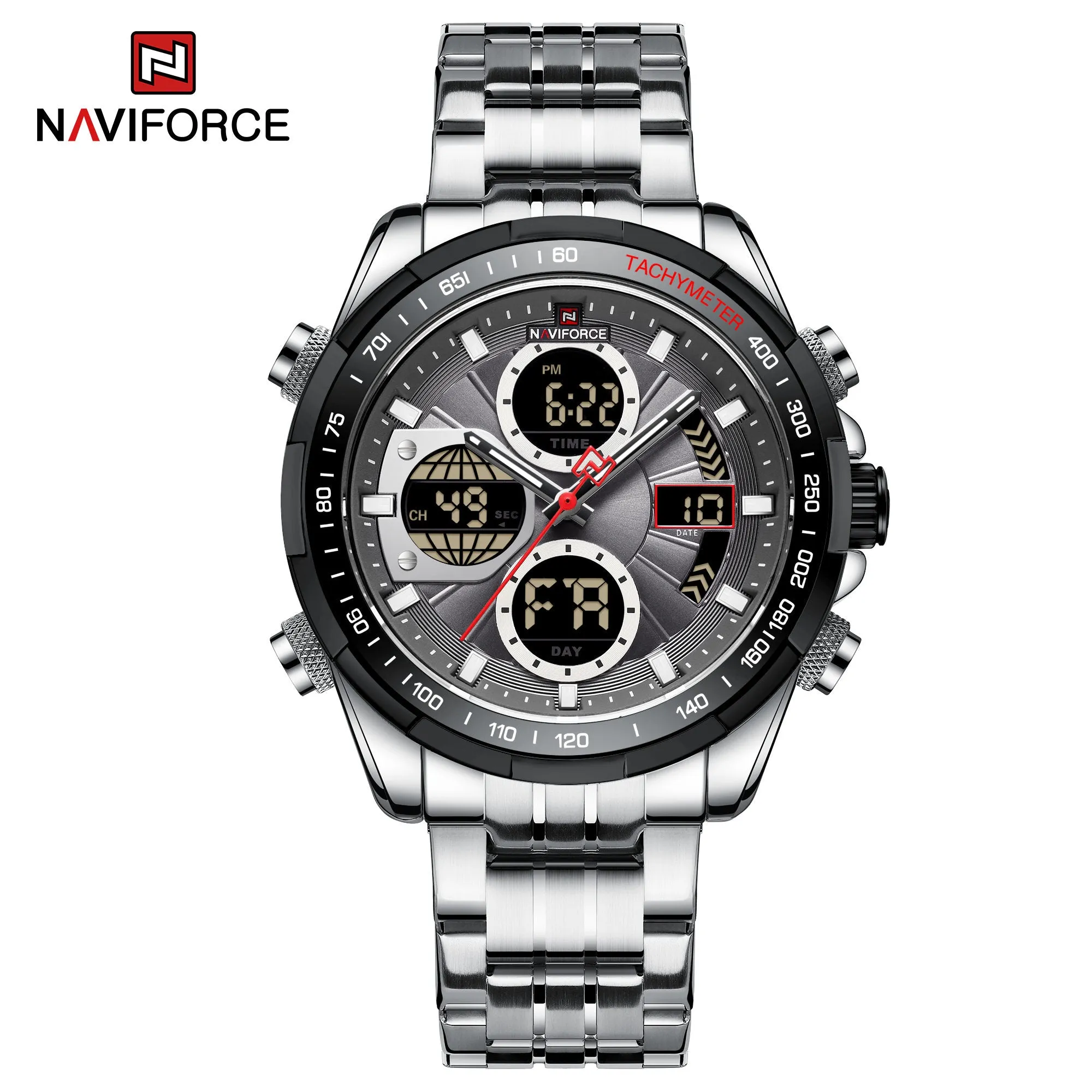 NAVIFORCE 2022 Men's Multifunctional Military Sport Watches Digital Analog Quartz Waterproof Watch for Men NF9197S