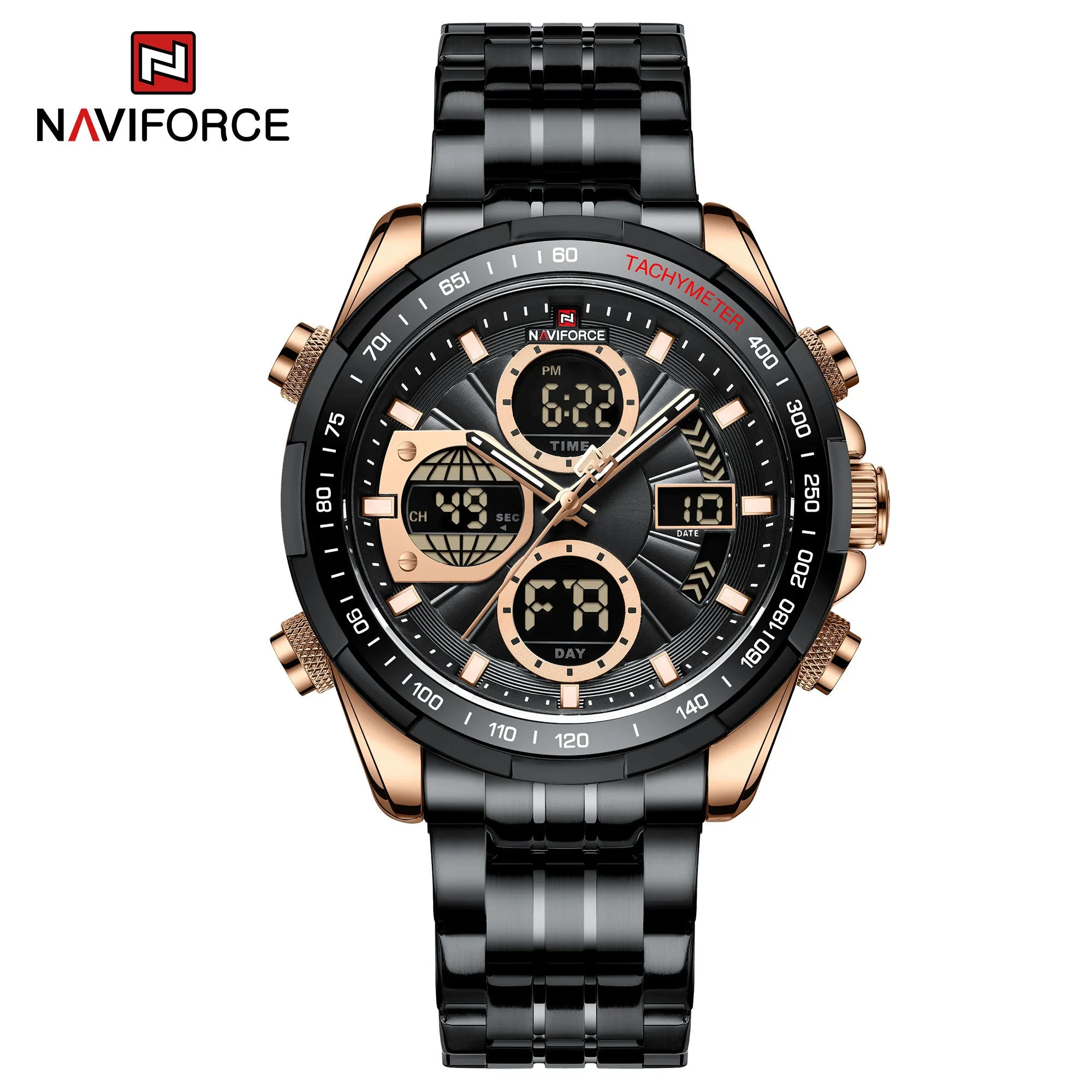 NAVIFORCE 2022 Men's Multifunctional Military Sport Watches Digital Analog Quartz Waterproof Watch for Men NF9197S