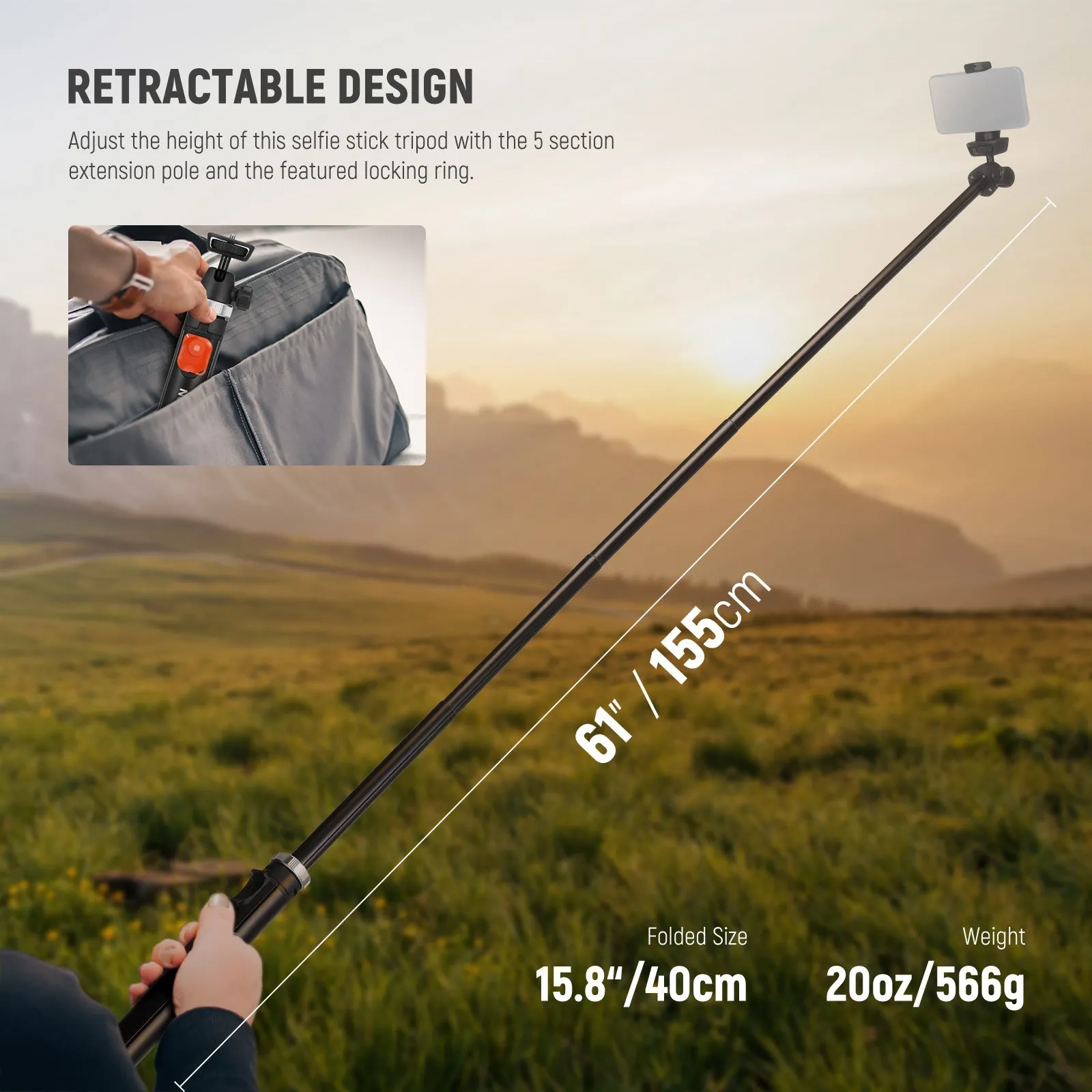 NEEWER TS05 65.2" All Metal Phone Tripod with Remote