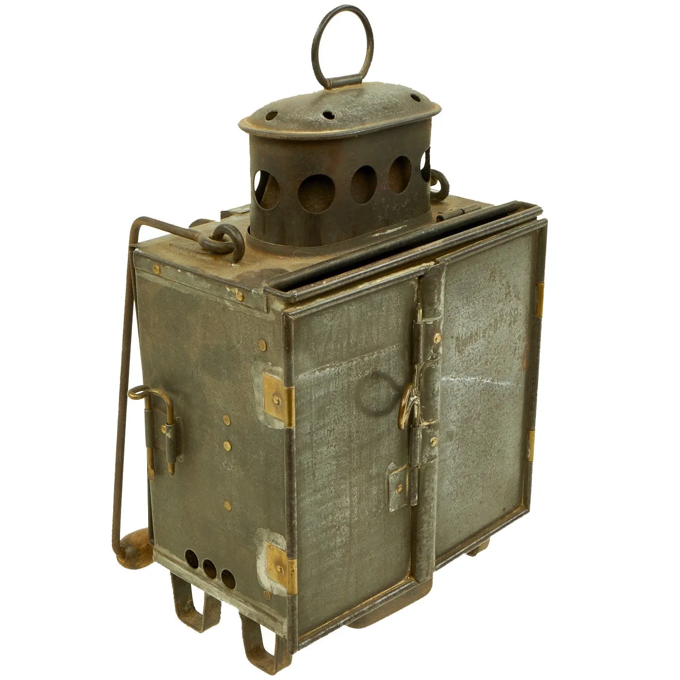 Original German WWI Blendlat 07/12 Trench Lantern by Gebr. Bing A.G. of Nürnberg