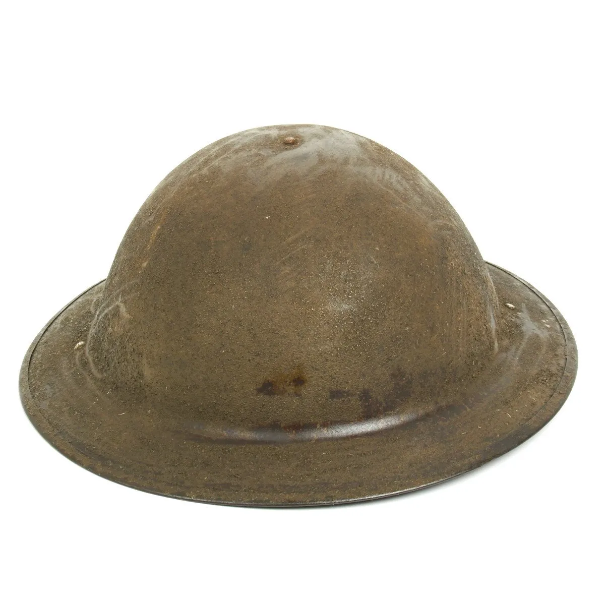 Original U.S. WWI M1917 Doughboy Helmet - 104th Infantry Regiment Yankee Division with Textured Paint