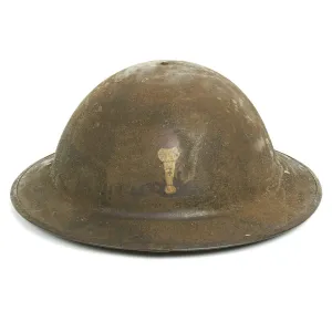 Original U.S. WWI M1917 Doughboy Helmet - 104th Infantry Regiment Yankee Division with Textured Paint