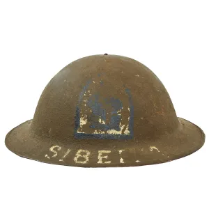 Original U.S. WWI Russian Revolution Complete M1917 AEF Siberia "Polar Bears" Helmet - 31st Infantry Regiment