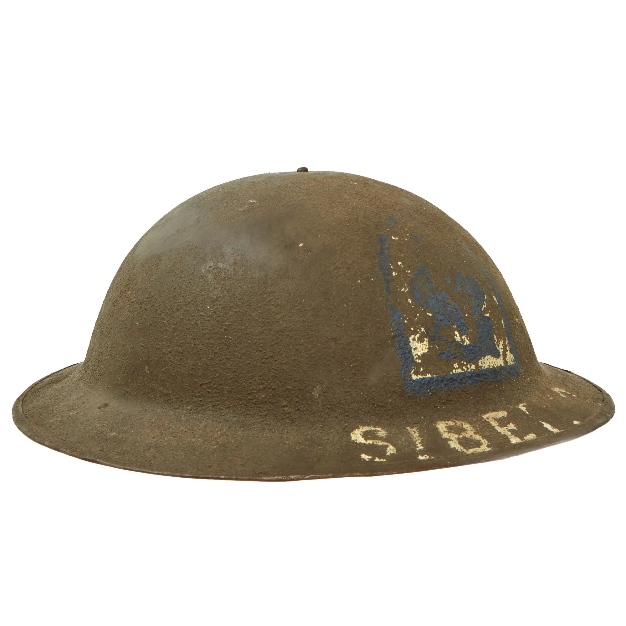 Original U.S. WWI Russian Revolution Complete M1917 AEF Siberia "Polar Bears" Helmet - 31st Infantry Regiment