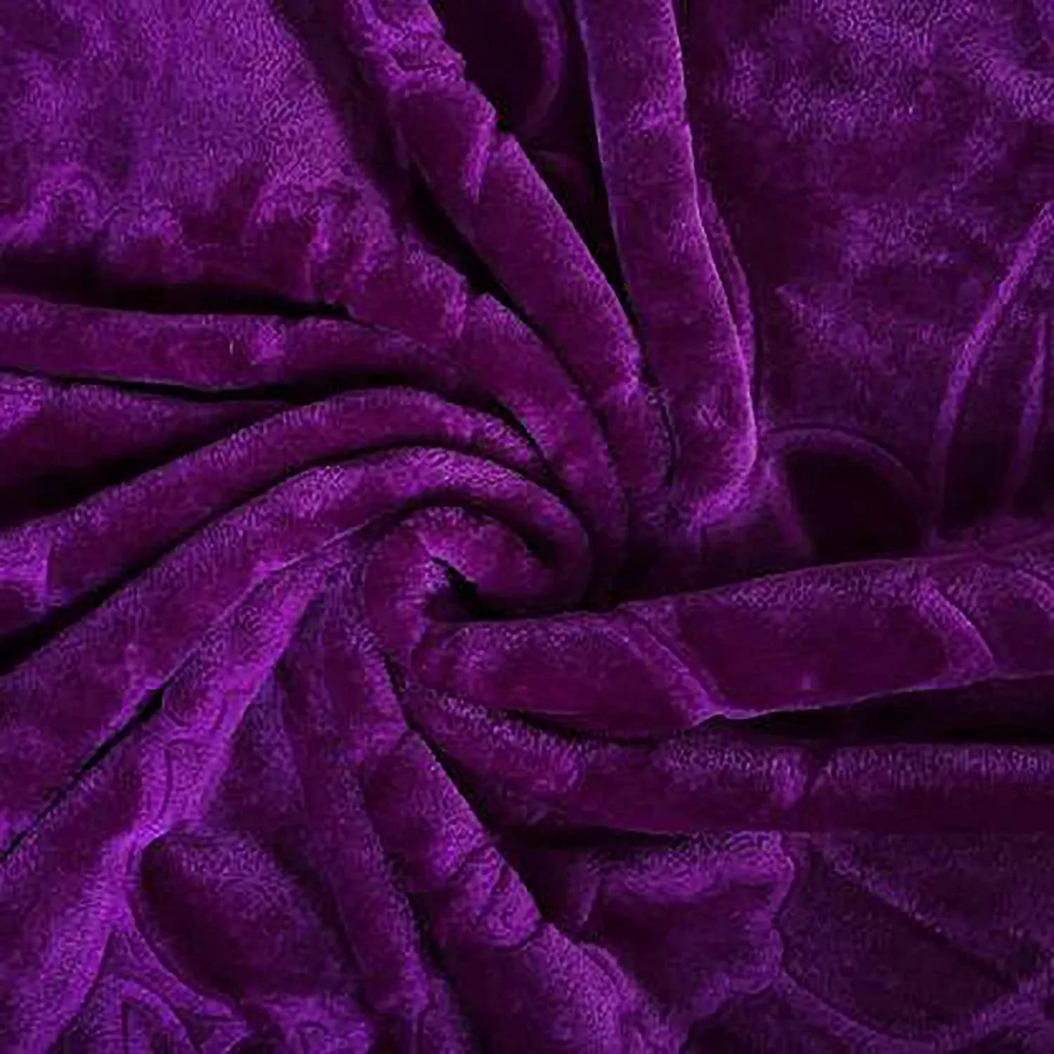 PAAVALI FASHIONS 500 TC Velvet Floral Embossed Super Soft AC Blanket for Heavy Winter Double Bed Mink Blanket for Mild Winter (Purple, Double Bed - 87x85 Inch)