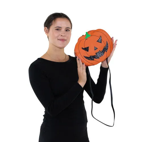 Pumpkin Two Faced Jack-O-Lantern Crossbody Bag