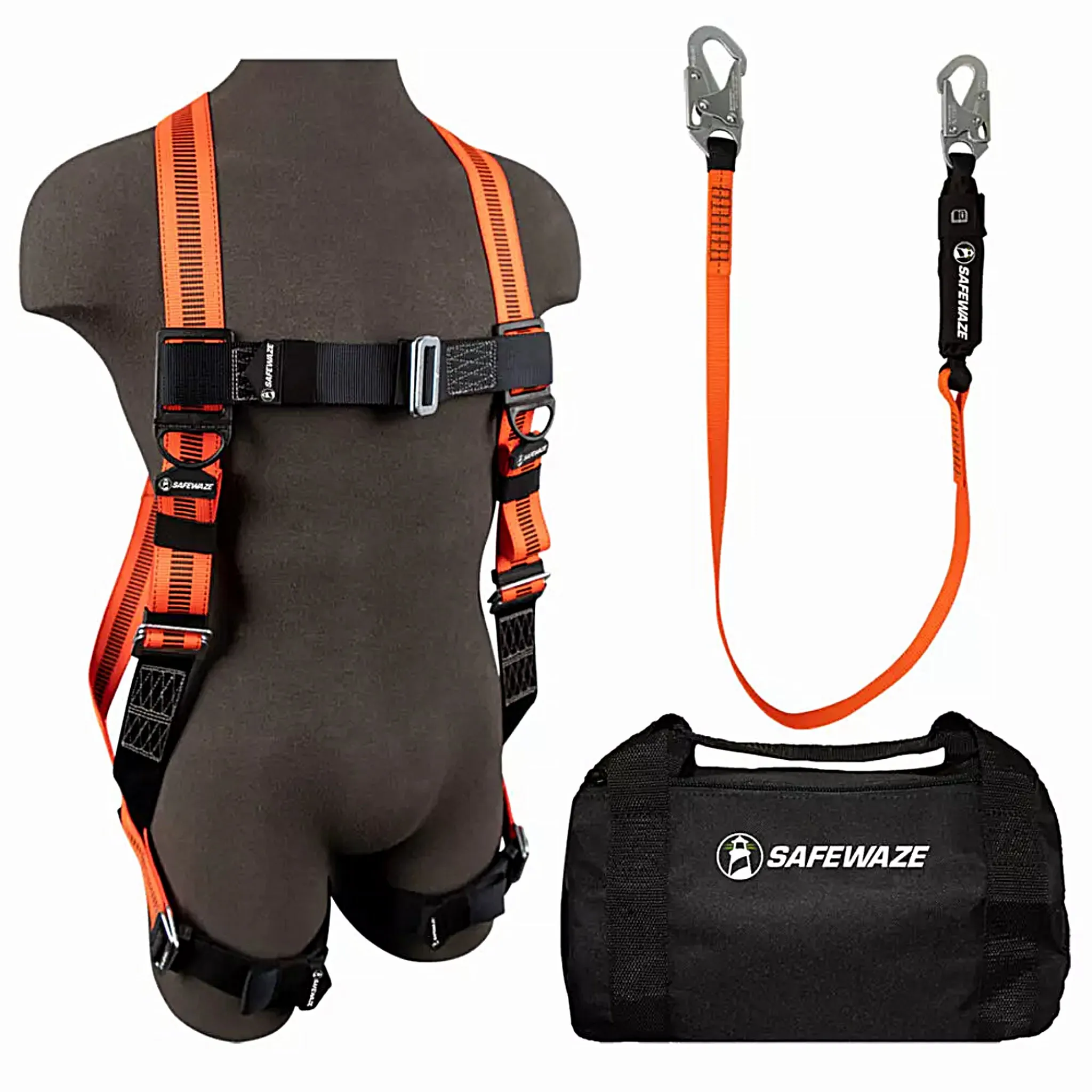 Safewaze FS126-E V-Line Bag Combo, FS99280-E Harness, FS88560-E Lanyard, FS8150 Bag, 1 Each