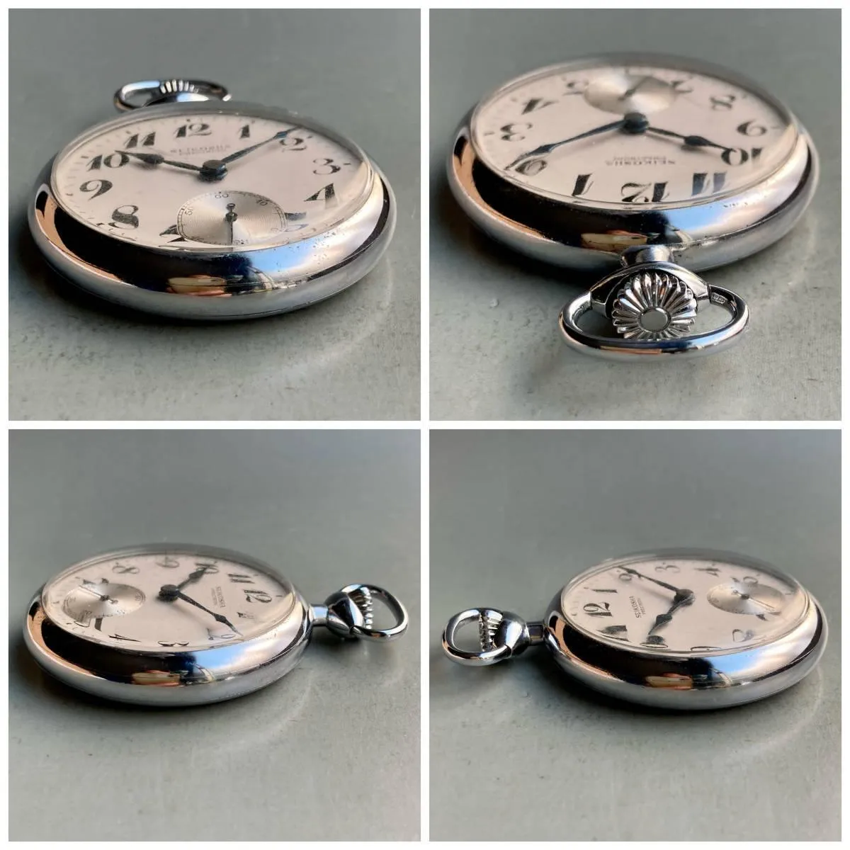 Seiko Pocket Watch Antique Railway Open Face Case 49mm Vintage Silver