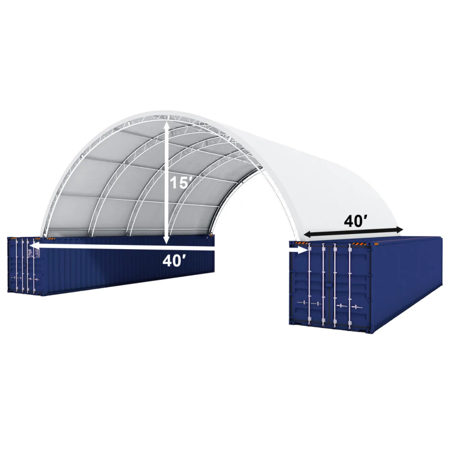 Shipping Container Canopy Shelter Double Truss 40'x40'x15'