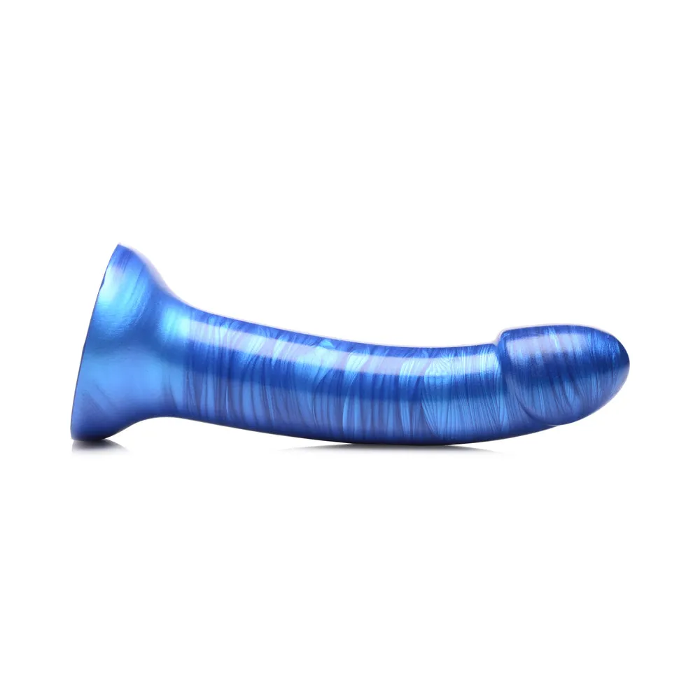 Simply Sweet 7 in. Metallic Silicone Dildo Blue