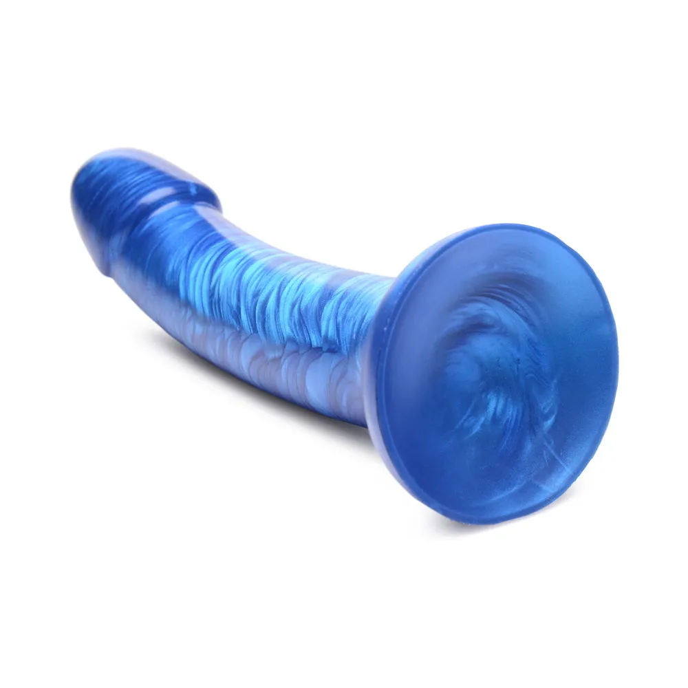 Simply Sweet 7 in. Metallic Silicone Dildo Blue