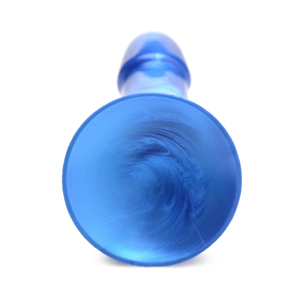 Simply Sweet 7 in. Metallic Silicone Dildo Blue