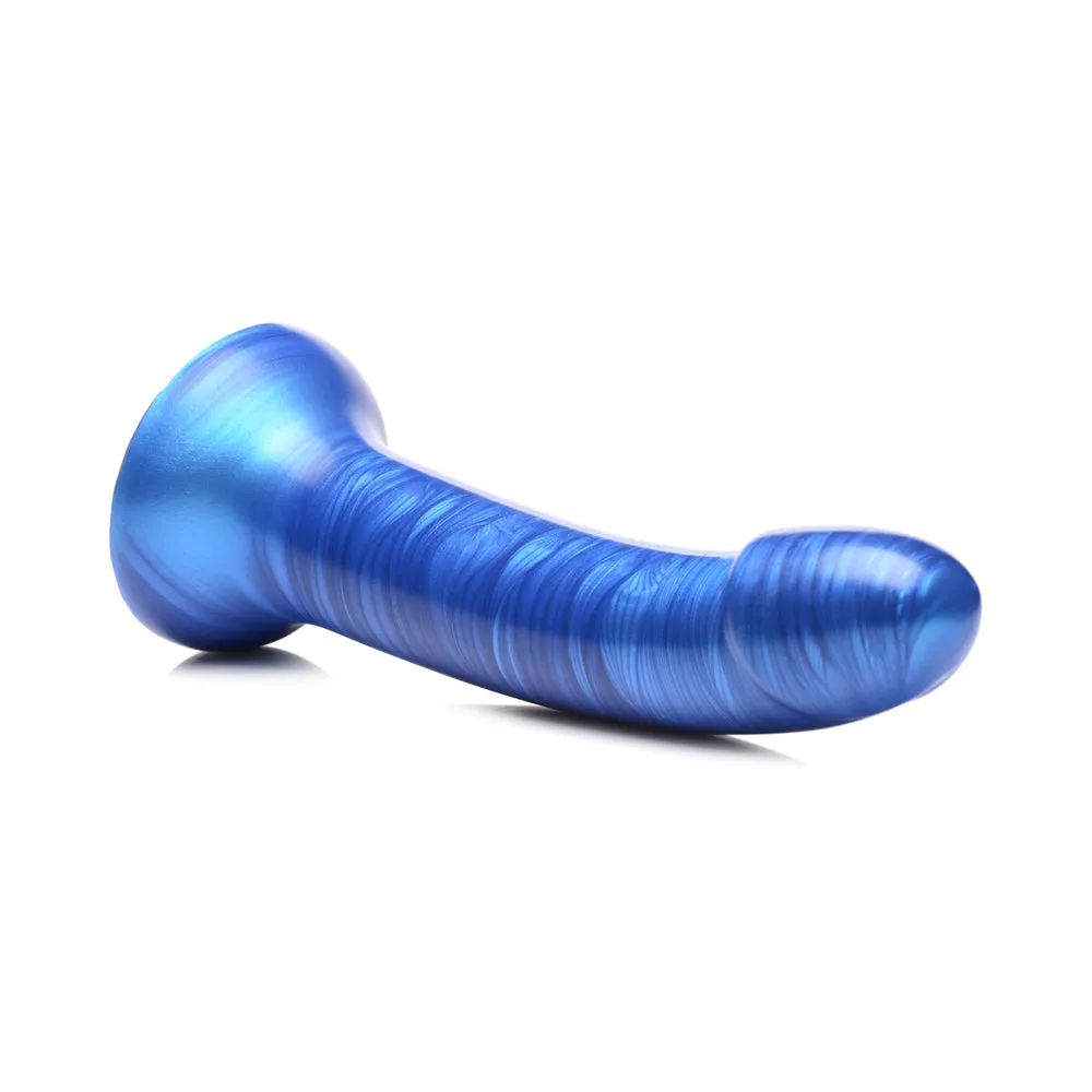 Simply Sweet 7 in. Metallic Silicone Dildo Blue