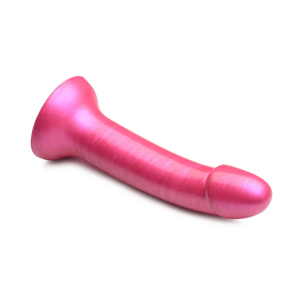 Simply Sweet 7 in. Metallic Silicone Dildo Pink