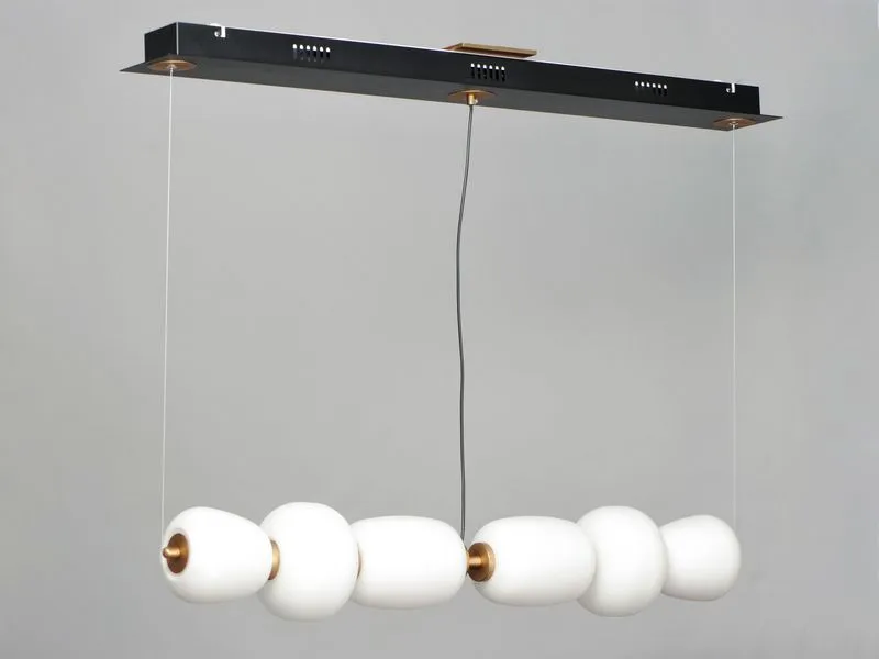 Soji 6" 2 Light Linear Pendant in Black and Gold