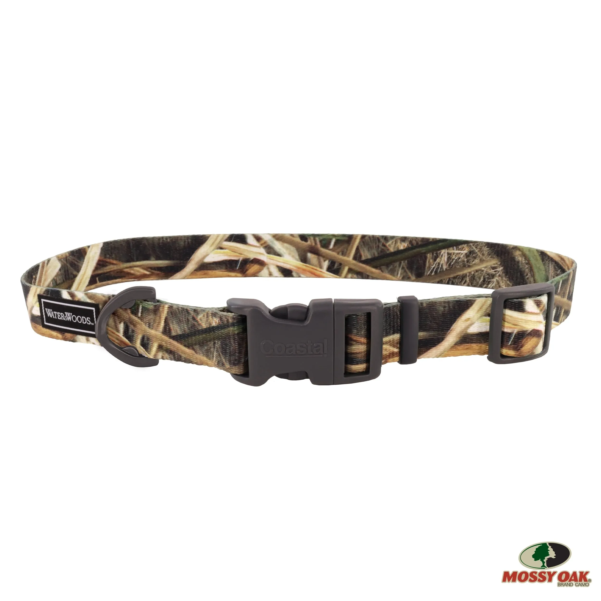 Water & Woods Adjustable Dog Collar, Mossy Oak Camo Medium