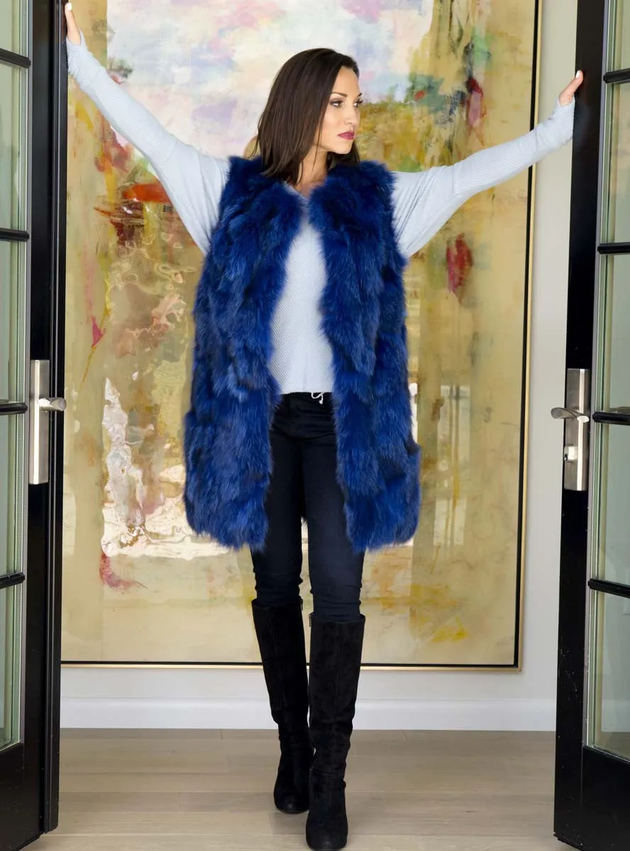 Women's Long Fox Fur Vest